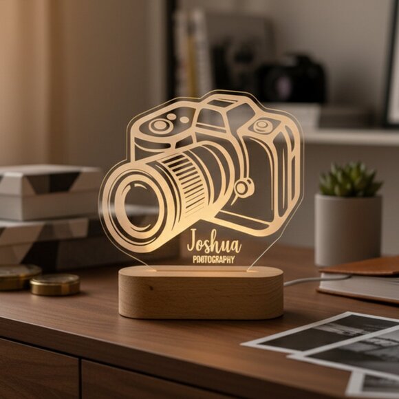 Personalized Camera Night Light – Custom LED Photo Room Lamp - Picture 8 of 8